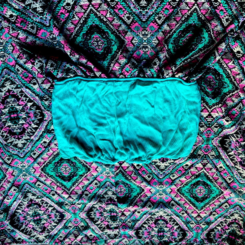 Floor length colorful maxi dress